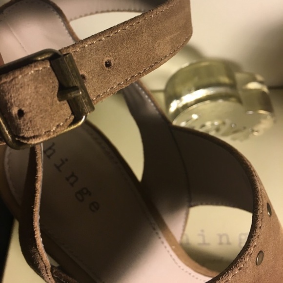 Hinge HG Corrine Brown Suede Sandal Heels US 9.5 - Picture 5 of 6